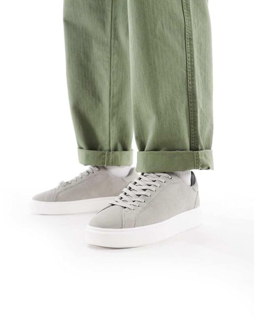 Zapatillas De Deporte Grises Con Suela Blanca Y Cordones De ASOS de hombre de color Green