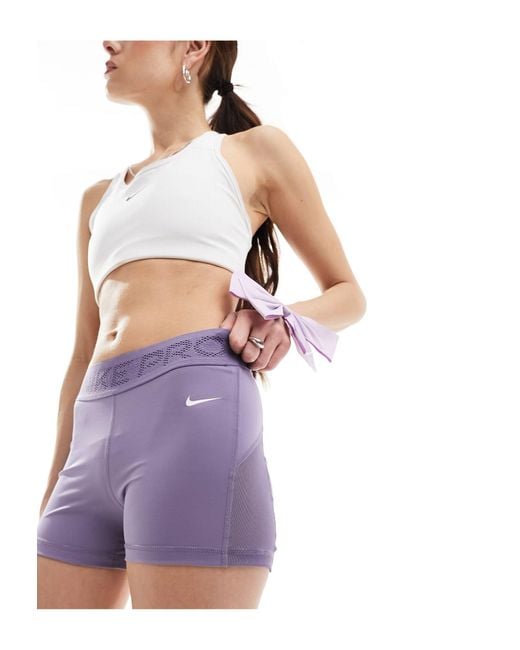Nike Purple Nike Pro Training Dri-fit 3 Inch Mesh Shorts
