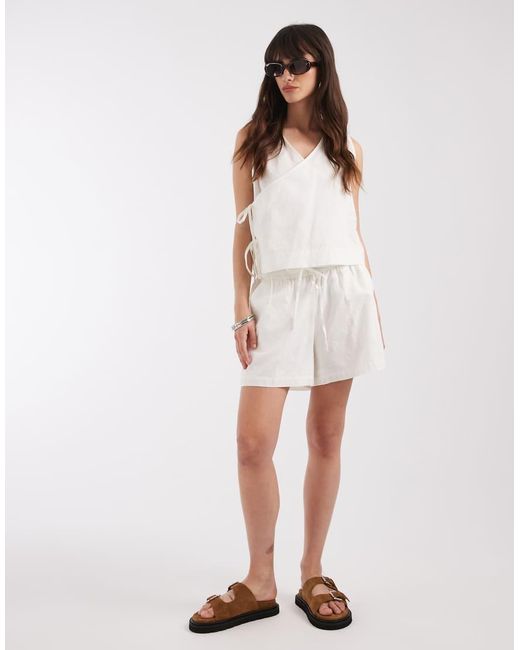 JJXX White Co-ord Structured Shorts