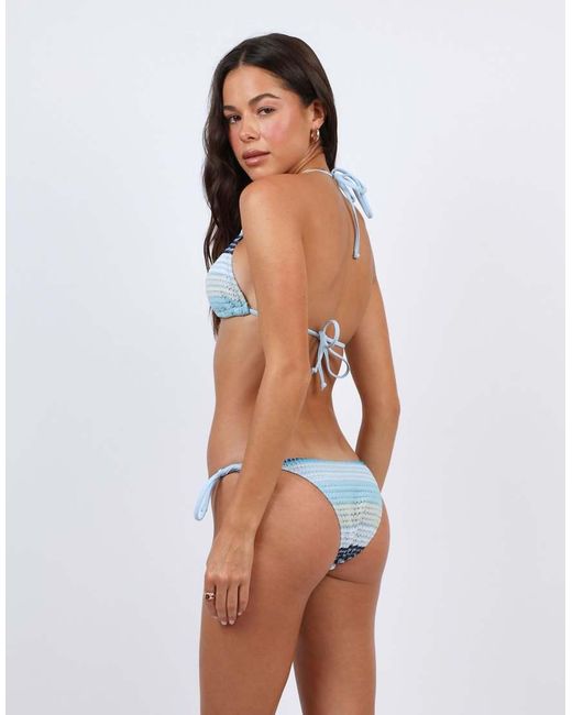SIMMI White Bleu Textured Triangle Bikini Top