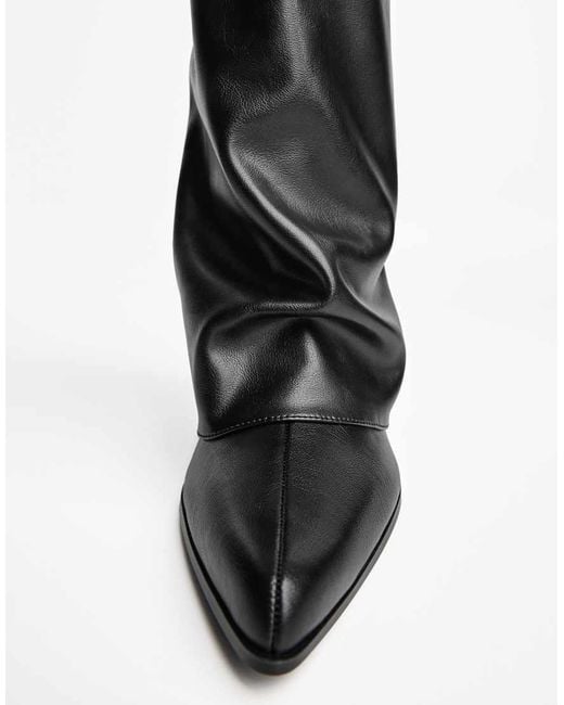 Bershka Black High-heel Boots With Trousers