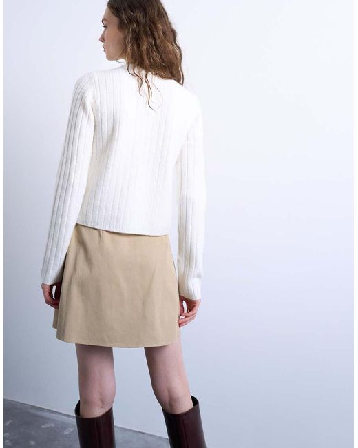 TOPSHOP White Wrap Tailored Mini Skirt
