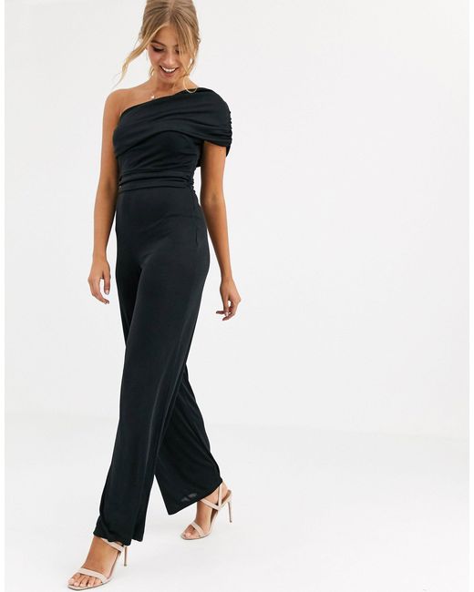 black one shoulder jumpsuit