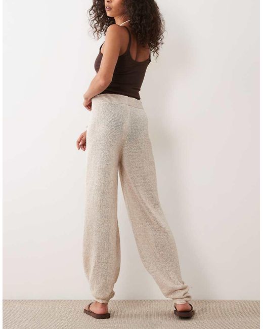 ASOS Natural Open Stitch Knitted Balloon Trouser Co-ord