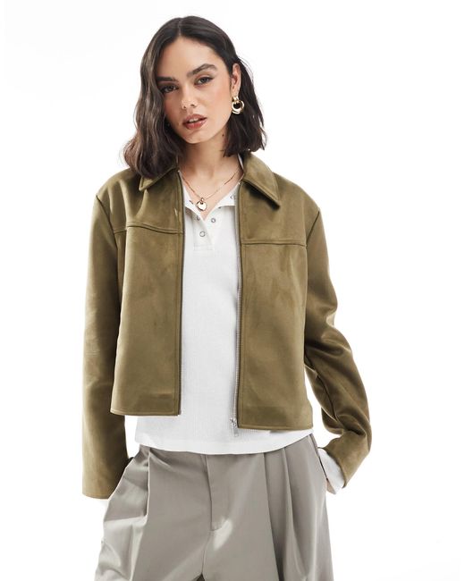 ASOS Gray – arbeiterjacke aus wildlederimitat