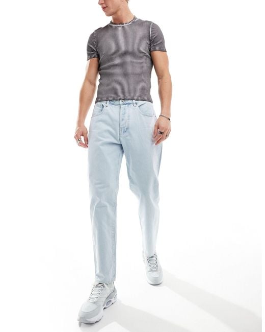 Armani Exchange Blue Loose Tapered Fit Jeans for men