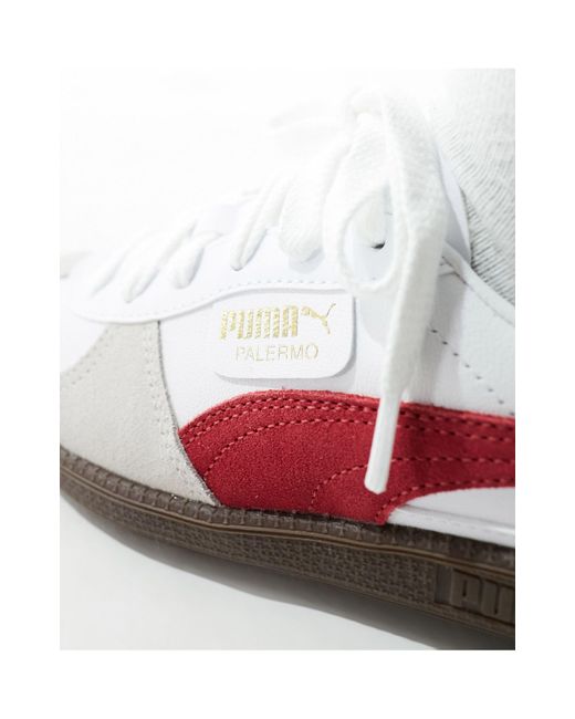 Palermo - sneakers bianche e rosse di PUMA in Blue
