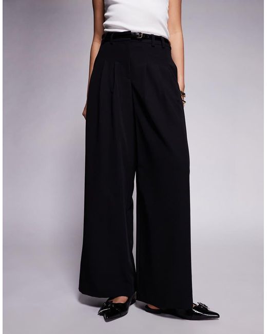 River Island Black Tailored Wide Leg Trouser