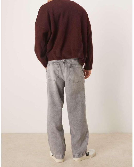 ASOS Multicolor Relaxed Tapered Pleated Jeans for men