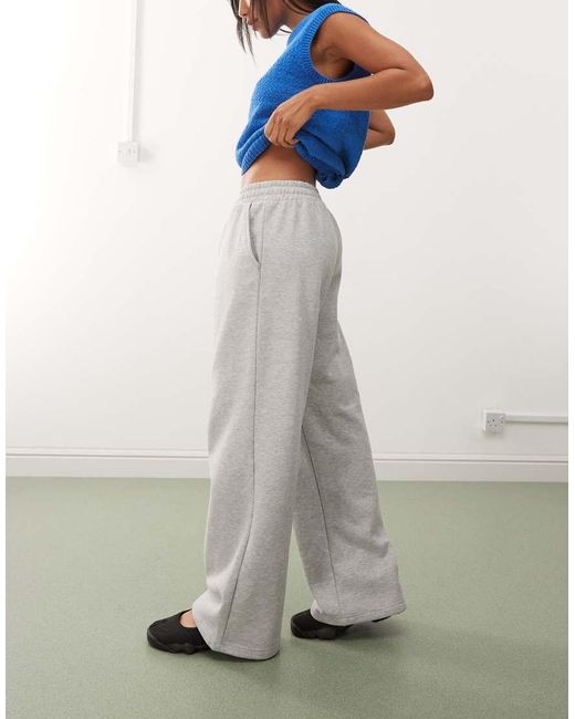 Weekday Gray Heavyweight Jersey Wide Leg Joggers