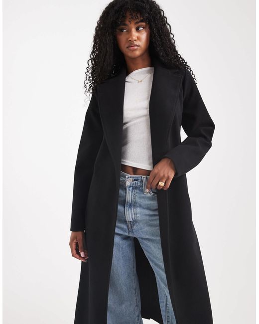 New Look Blue Longline Belted Coat