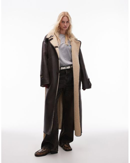 Saashi Oversized Faux Leather Trench