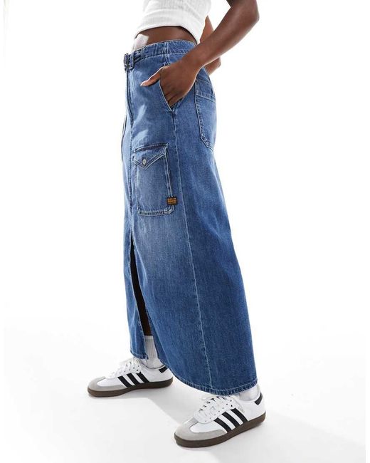 G-Star Denim Maxi Cargorok Met Riem in het Blue