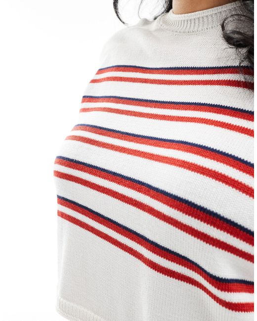 ASOS Blue Asos Design Curve Knitted Short Sleeve Jumper