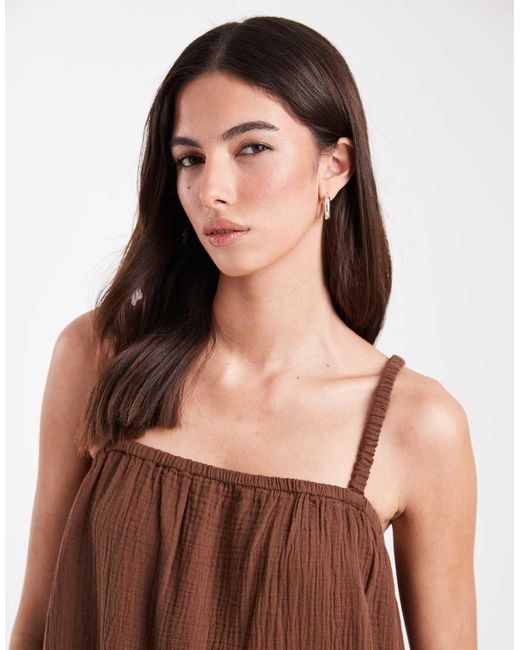 ONLY Brown Cheesecloth Maxi Dress