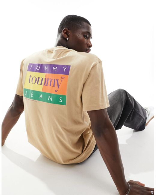 Camiseta color arena Tommy Hilfiger de hombre de color Natural
