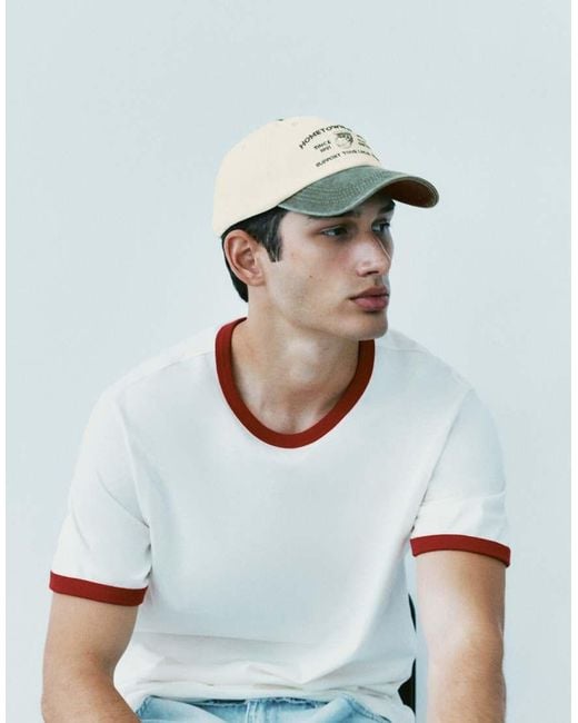 Pull&Bear Natural Hometown Hoops Cap for men