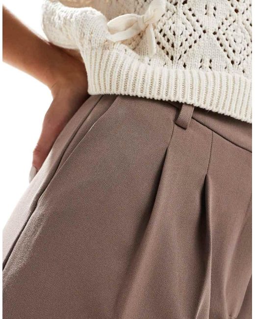 New Look Brown Wide Leg Tailored Trousers