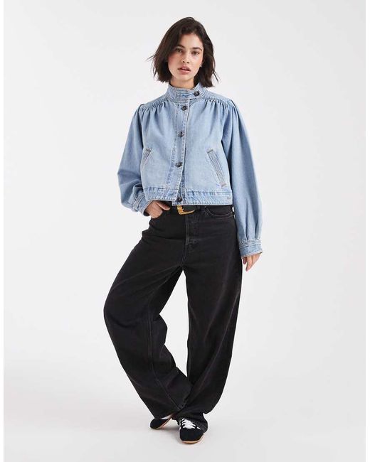 Levi's Blue Cropped Vintage Denim Jacket