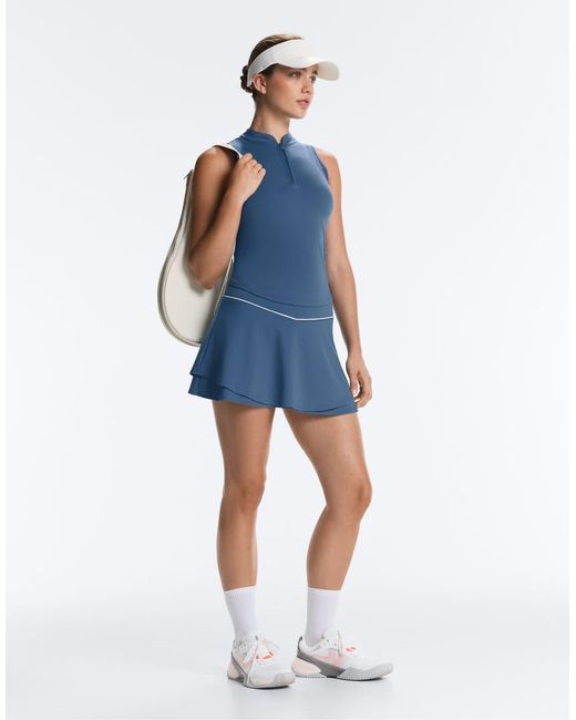 Oysho Blue Comfortlux High-Rise Piping Mini Skirt