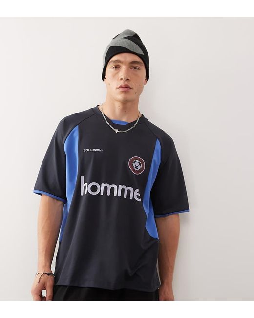 Collusion Blue Football Top for men
