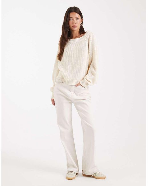 Jersey Amarillo De Corte Suelto Extragrande De Punto De -Blanco Miss Selfridge de color Natural