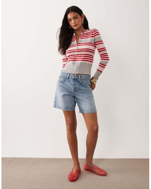 Cotton On Red Everfine Fitted Hooded Knit Cardigan