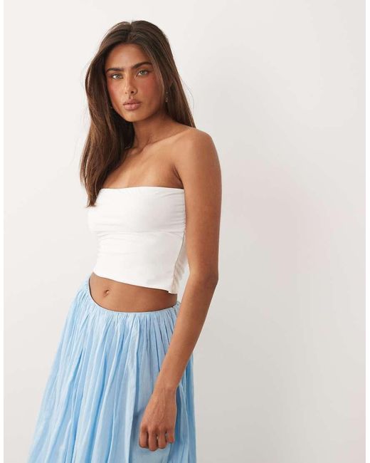 Missy Empire White Double Sculpted Slinky Bandeau Top