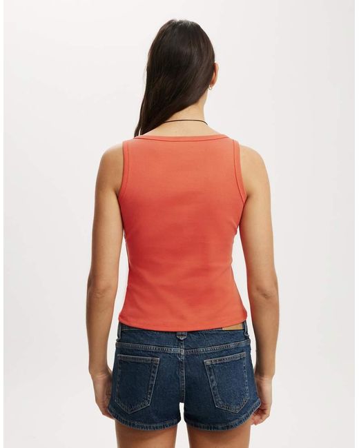 Cotton On Red Button Through Tank