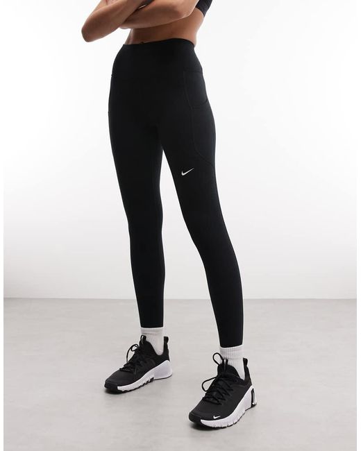 Nike White One Dri-fit High Rise 7/8 leggings With Pocket
