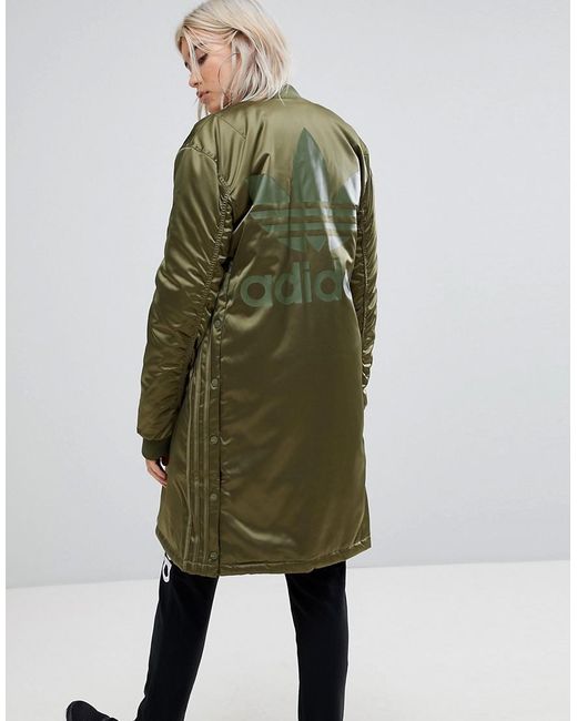 Adidas Originals Green Originals Oversized Longline Bomber Jacket