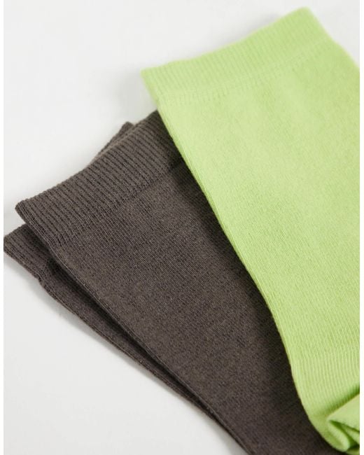 ASOS Green 2 Pack Cotton Socks for men
