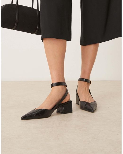 ASOS Black Sienna Mid Block Heel Shoes
