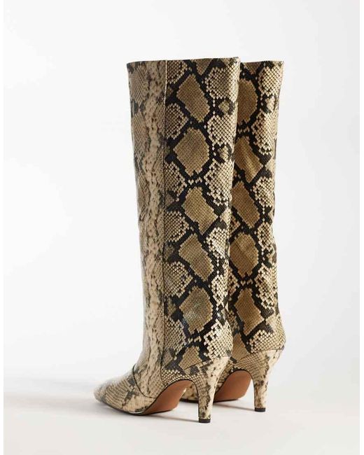 ASOS White Contessa Cone Heel Slouch Knee Boots