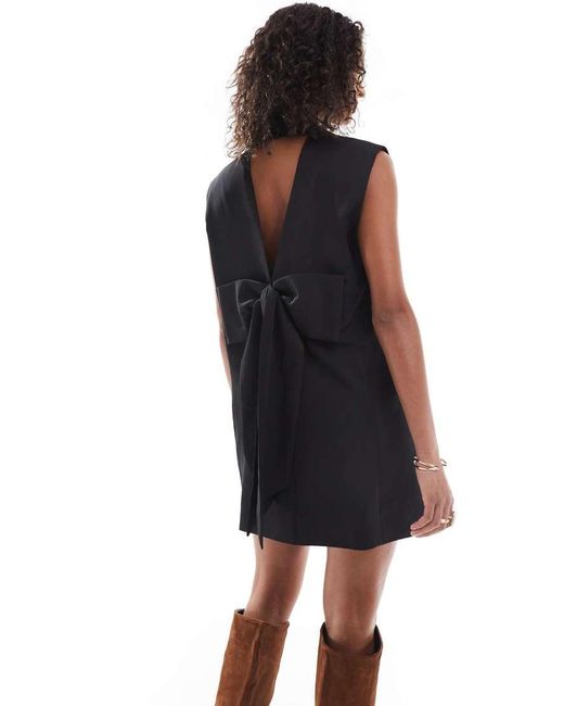 ONLY Blue Sleeveless Blazer Dress With Back Bow
