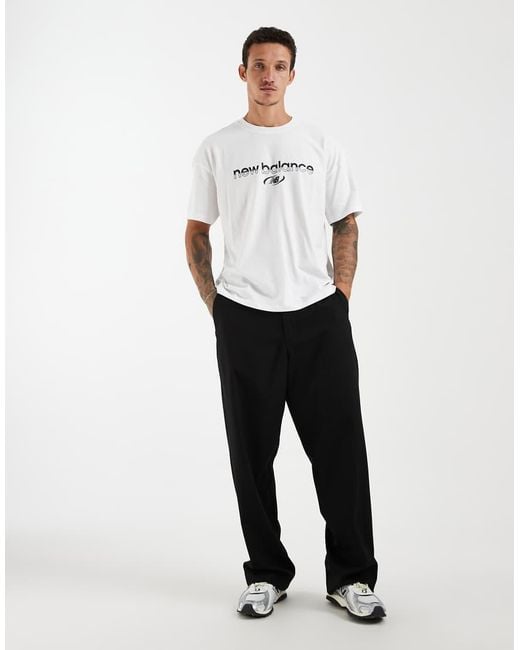 New Balance White Trackside T-Shirt for men