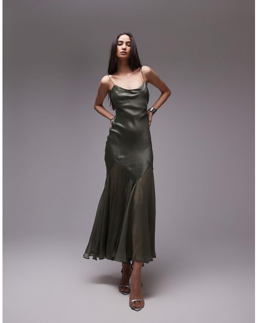 knee length dresses for ladies Topshop Brushed Rib Roll Neck Midi Dress In Grey main image 1
