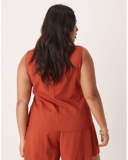 ASOS Curve- Top Met Kreukeleffect in het Brown