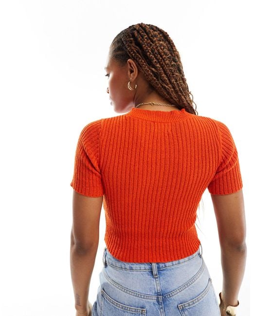 ASOS Red Knitted Turn Back Baby Tee