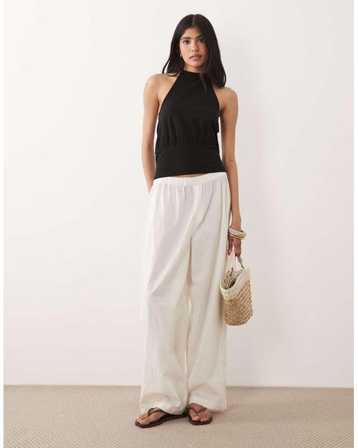 ASOS Black Cinch Waist Halter Top