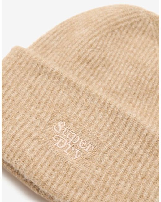Superdry Green – weiche, gerippte strickmütze