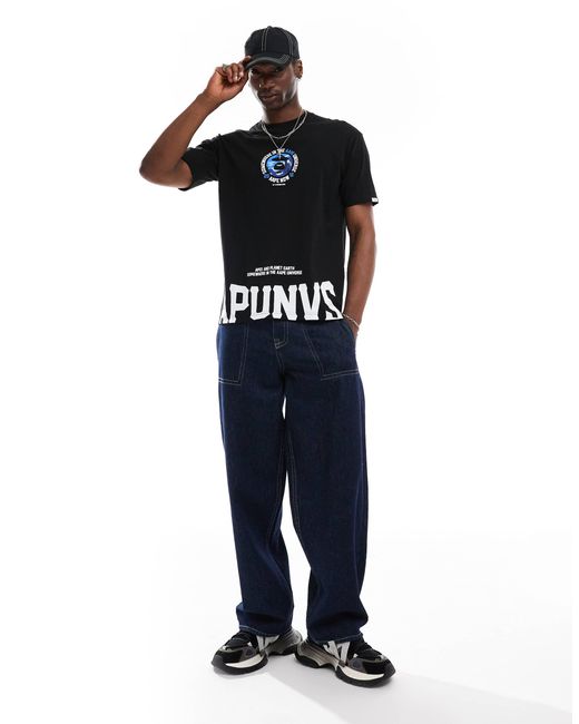 Aape By A Bathing Ape Black Aape By A Bathing Ape Logo T-shirt With Camo Back Print for men
