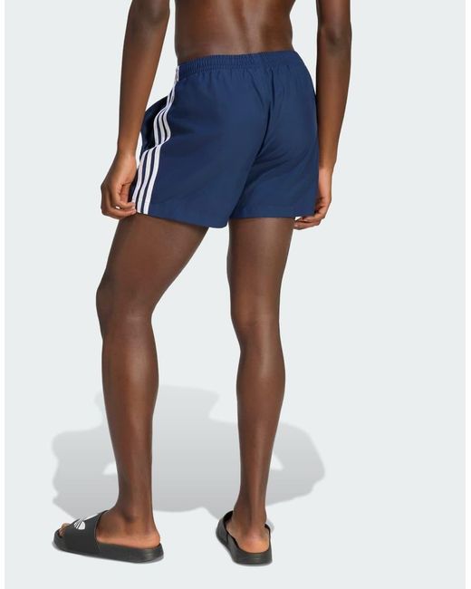 Adidas Originals Blue 3 Stripes Swimshorts for men