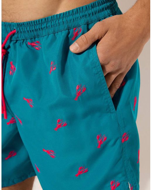 Calzedonia Blue Pattern Swim Boxer Formentera for men