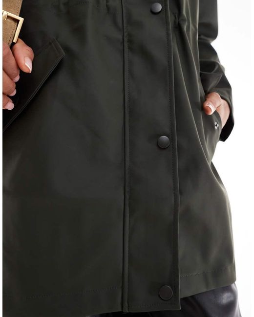 Vero Moda Black Coated Rain Jacket With Hood