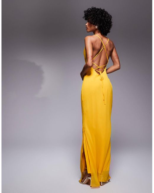 ASOS Blue Bias Strappy Cross Back Maxi