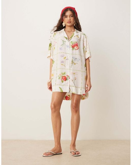 Robe chemise ASOS en coloris Natural