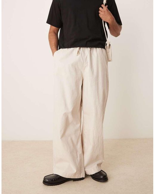 Pantalones De Estilo Paracaídas De Mezcla De Lino De -Marrón ASOS de hombre de color Multicolor