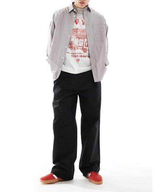 Only & Sons White baggy Fit Linen Trousers for men