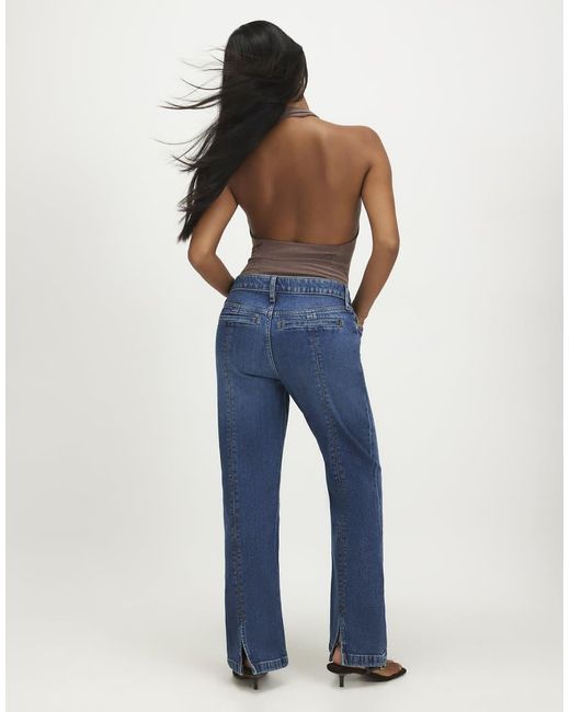 River Island Blue Petite Back Split Seam Bootcut Jeans